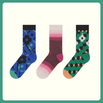 3 чифта мъжки и женски чорапи, индивидуални чорапи, чорапи в стил хип-хоп, мъжки чорапи, дамски чорапи, ежедневни чорапи