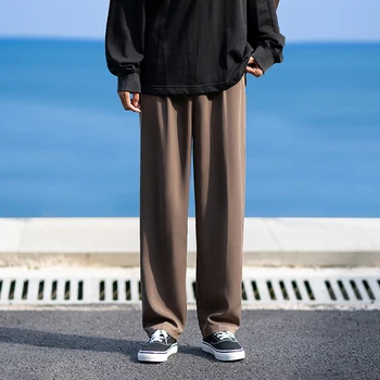 LAPPSTER -Младежки корейски модни улични спортни панталони 2022, Черни Обикновена Провиснал Зреещи, Есента Реколта Ежедневни Джоггеры в стил Харадзюку