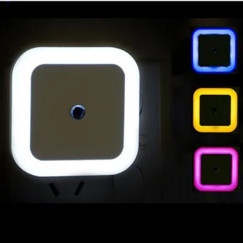 Безжичен Сензор Led лека нощ на EU-US Plug Мини Квадратни Нощни осветителни Тела За Малки Деца Хол, Спалня, Коридор, Осветление от Лампа