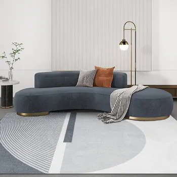 Модерен му мат в скандинавски стил, модерен декоративен мат журнального масички, килим за хола сив цвят