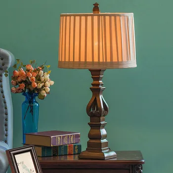 Европейските Реколта Настолна Лампа От Смола, американската лампа, нощно шкафче за спалня, луксозна ретро-селска хол, Домашно Осветление