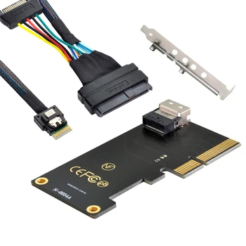 CYSM Xiwai PCI-E 3,0 4,0 за СФФ-8654 Адаптер Slimline SAS за СФФ-8639 U. 2 U2 NVME PCIe SSD Кабел за дънната платка SSD