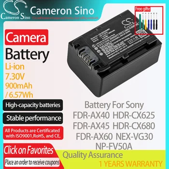 CameronSino Батерия за Sony FDR-AX40 FDR-AX45 FDR-AX60 HDR-CX625 HDR-CX680 NEX-VG30 е Подходящ за цифрови батерии Sony NP-FV50A