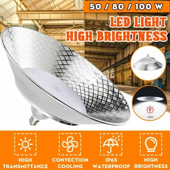 50 W 80 w 100 W UFO LED High Bay Light AC220V Водоустойчив Склад Гаражно Светлина Супер Ярки Търговско Промишлено Осветление