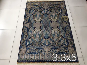 Безплатна доставка 3,3'X5'230 Линия Ръчно изработени от естествена Коприна Източен Персийски Килим ръчно Плетени копринен килим за декорация на дома